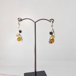 Amber earring and silver